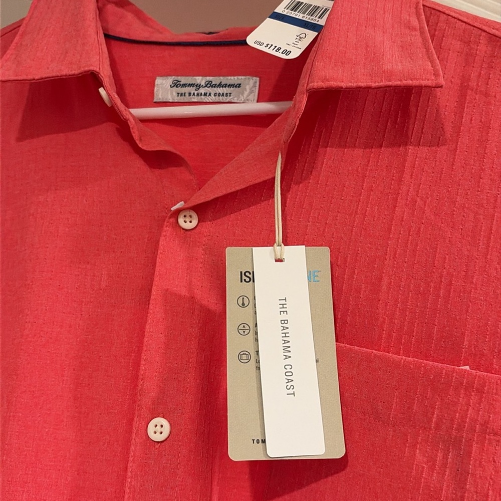 Tommy Bahama Mens  Bahama Coast Sandy-point Shirt
Apple Blossom color - Picture 2 of 3